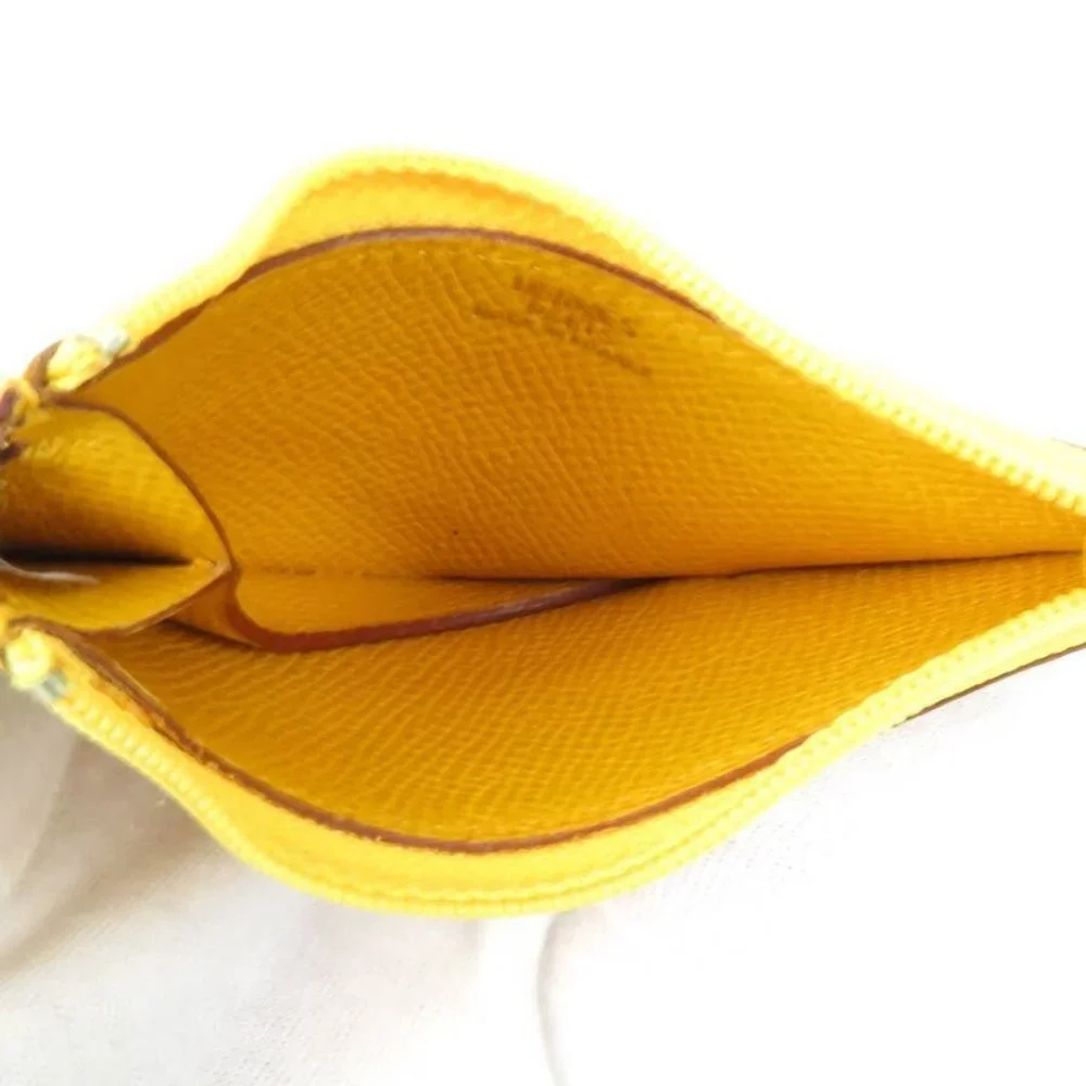 Authentic HERMES Fruit Motif Banana Coin Case Coin Purse Yellow Leather - Picture 5 of 11